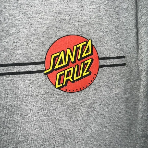 Santa Cruz Skateboards T Shirt Men's Size S Gray Long Sleeve Classic Dot Logo - Picture 3 of 8
